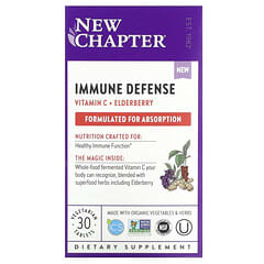 New Chapter, Defensa inmunitaria, Vitamina C y saúco`` 30 comprimidos vegetales