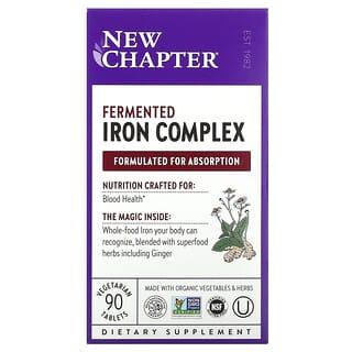 New Chapter, Complejo de hierro fermentado`` 90 comprimidos vegetales