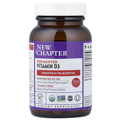 New Chapter, Fermented Vitamin D3, 2,000 IU, 90 Vegan Tablets
