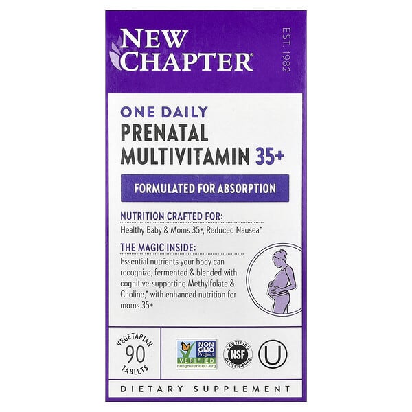 New Chapter One Daily Prenatal Multivitamin 35+, 90 Vegetarian Tablets
