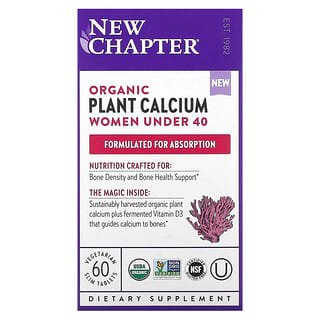 New Chapter, Organic Plant Calcium, Women Under 40, 60 Vegetarian Slim Tablets