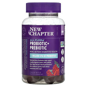 New Chapter, All-Flora Probiotic + Prebiotic, Raspberry, 1 Billion CFU, 60 Gummies'