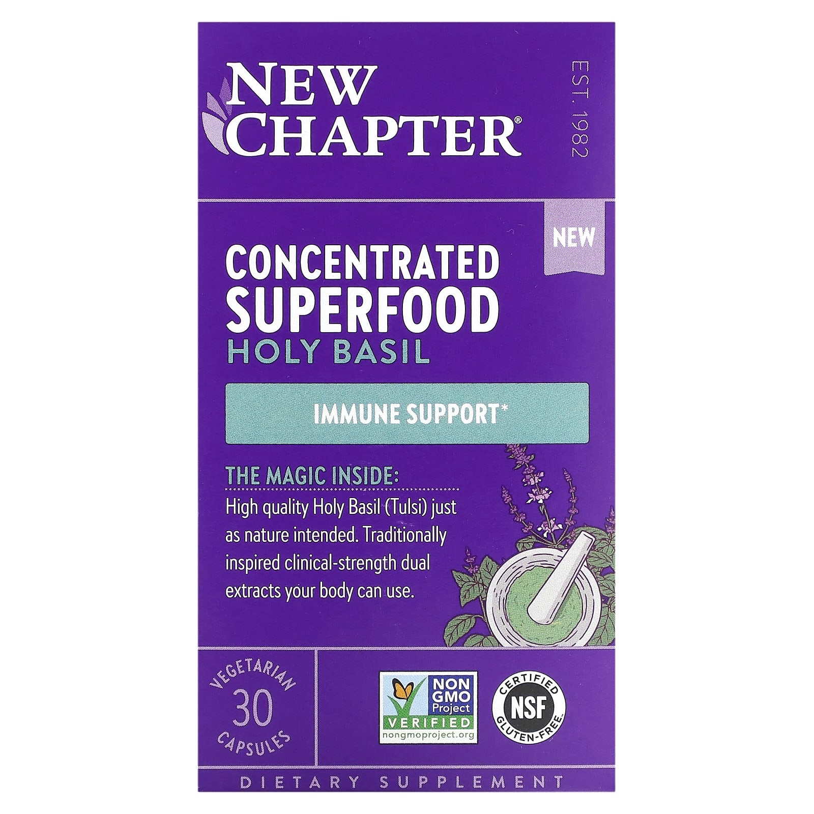 Concentrated Superfood Holy Basil 30 Vegetarian Capsules