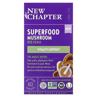 New Chapter, Superfood Mushroom, Reishi, 60 Vegan Capsules