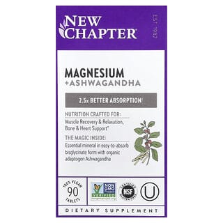 New Chapter, Магний + ашваганда`` 90 веганских таблеток