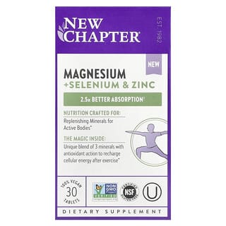 New Chapter, Magnesium + Selenium & Zinc, 30 Vegan Tablets
