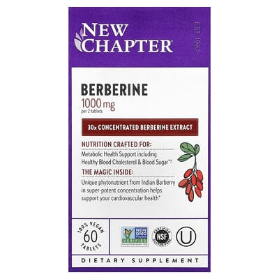 New Chapter, Berberine, 60 Vegan Tablets (500 mg each)