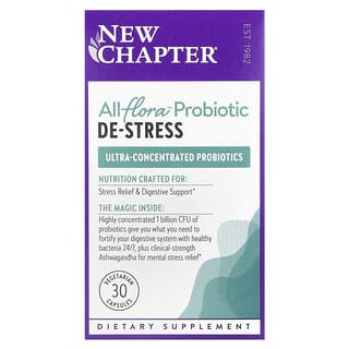 New Chapter, All Flora™ Probiotics, De-Stress, 30 Vegetarian Capsules