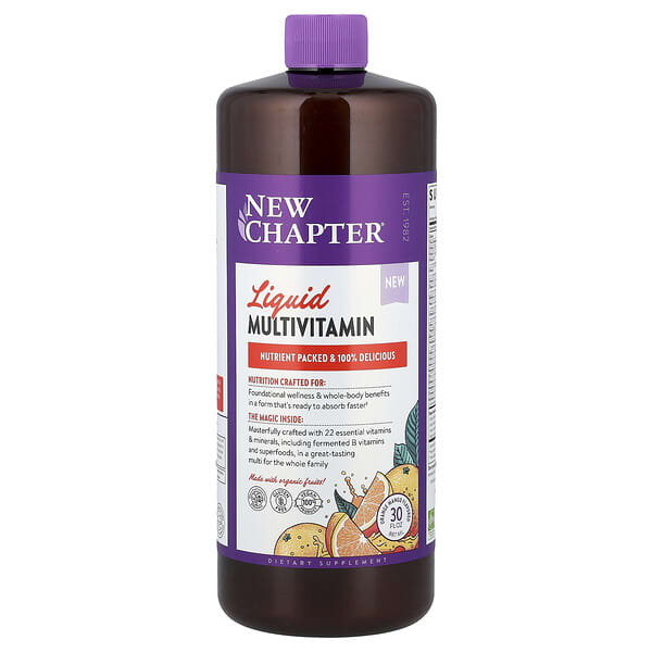 New Chapter, 액상 종합비타민, 오렌지 망고, 887ml(30fl oz)