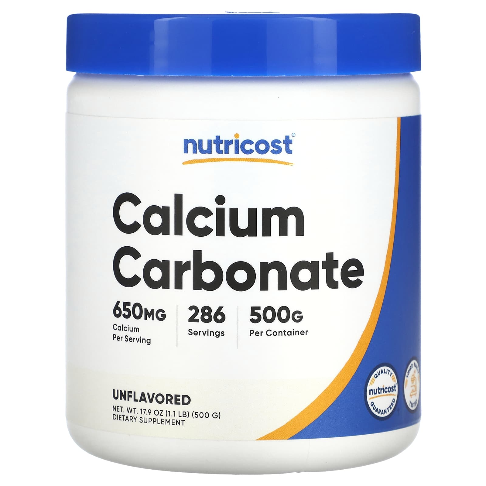 Nutricost Carbonato de calcio en polvo 17.64 oz