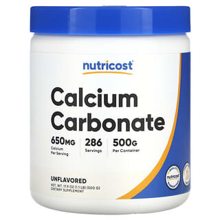 Nutricost, Calcium Carbonate, Unflavored, 1.1 lb (500 g)