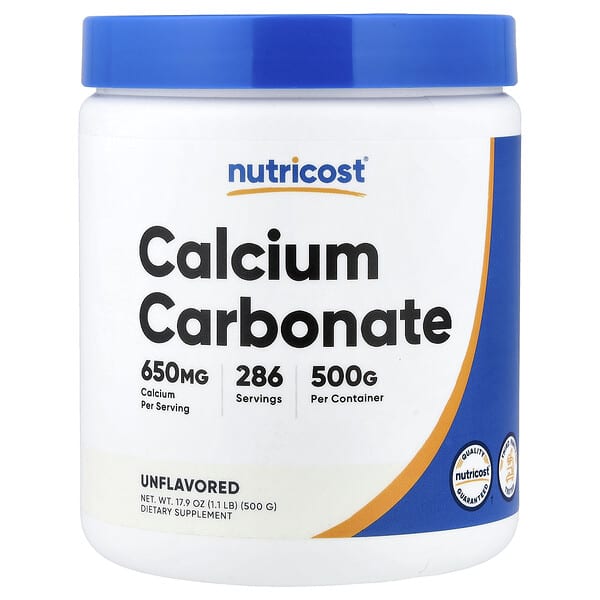 Nutricost, 탄산칼슘, 무맛, 500g(17.9oz)