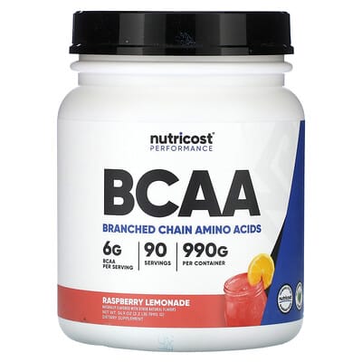 Nutricost, Performance Boost, BCAAs, Raspberry Lemonade Flavor, 2.2 lbs (990 g)