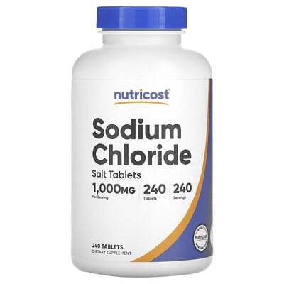 Nutricost, Sodium Chloride, 1000 mg, 240 Tablets