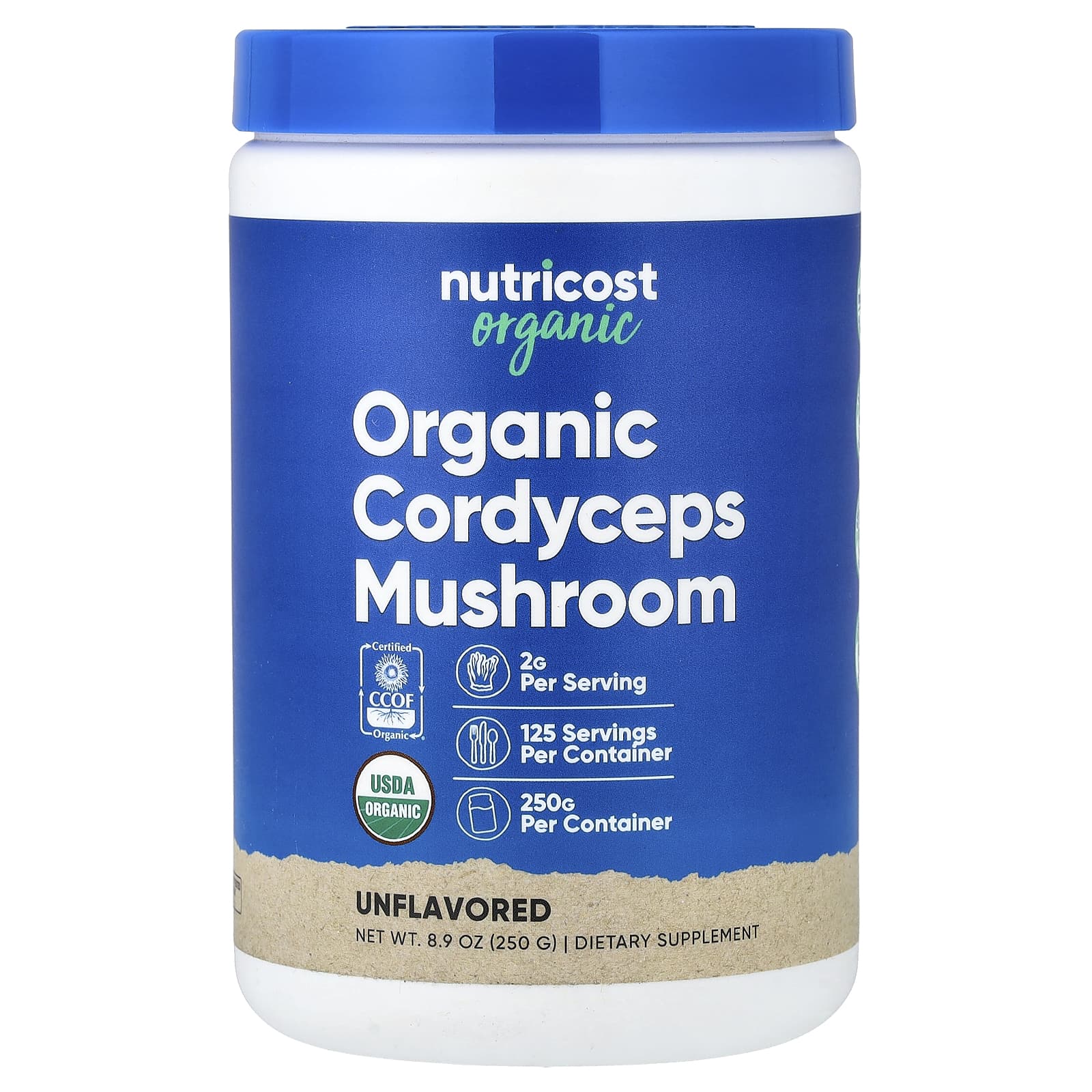 Nutricost Organic Cordyceps Mushroom – Sans arôme – 250 g de Nutricost