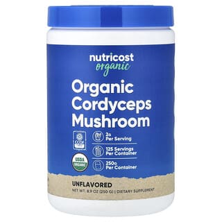 Nutricost, органический гриб кордицепс, без добавок, 250 г (8,8 унции)