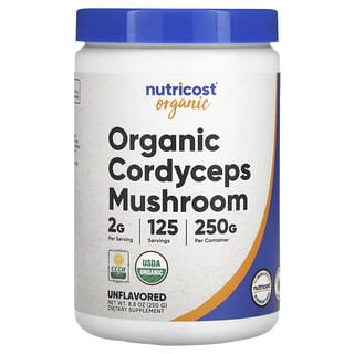Nutricost, органический гриб кордицепс, без добавок, 250 г (8,8 унции)