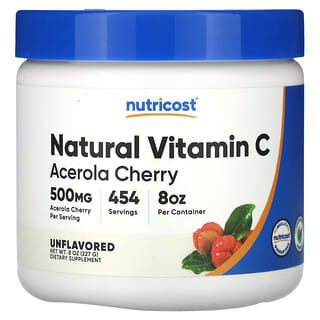 Nutricost, 천연 비타민C, 무맛, 227g(8oz)