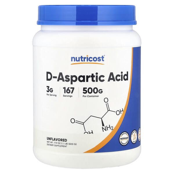 Nutricost, D-Aspartic Acid, Unflavored, 17.9 oz (500 g) — product photo 1