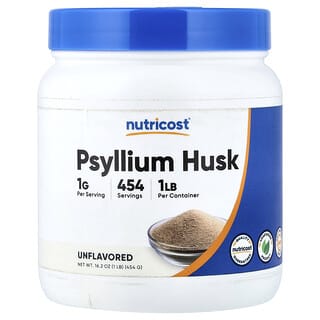 Nutricost, Psyllium Husk, ízesítetlen, 16,2 uncia (454 g)