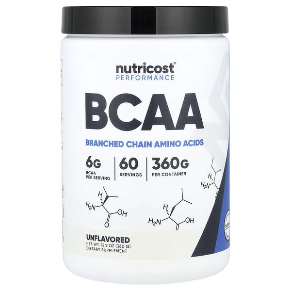 Nutricost, Prestasi, BCAA, Tidak Berperisa, 12.9 oz (360 g)