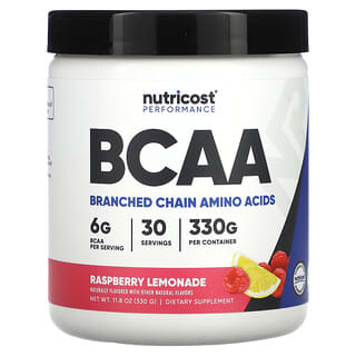 Nutricost, Performance, BCAA, Limonade à la framboise, 330 g