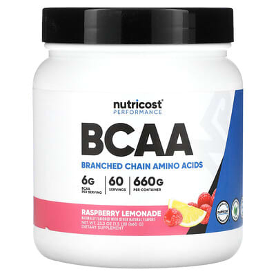 Nutricost, Performance Boost, BCAAs, Raspberry Lemonade Flavor, 1.5 lbs (660 g)