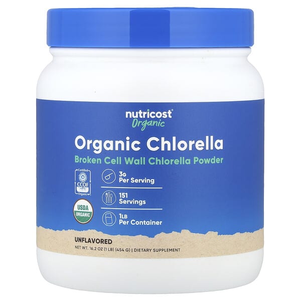 Organic Chlorella Powder, Unflavored, 16.2 oz (454 g)