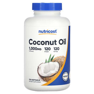 Nutricost, Huile de noix de coco, 1000 mg, 120 capsules à enveloppe molle