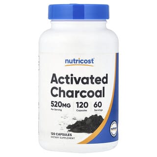 Nutricost, Carvão Ativado, 120 Cápsulas (260 mg por Cápsula)