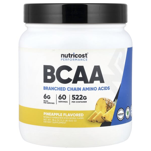 Nutricost, Performance, BCAA, Ananas, 492 g (1,1 lb.)