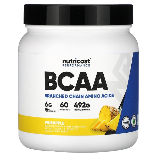 Nutricost Performance, BCAA, Pineapple, 1.1 lb (492 g)