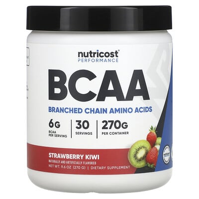 Nutricost, Performance, BCAAs, Strawberry Kiwi Flavor, 9.6 oz (270 g)