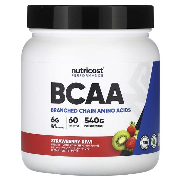 Nutricost Performance, BCAA, Strawberry Kiwi, 1.2 lb (540 g)