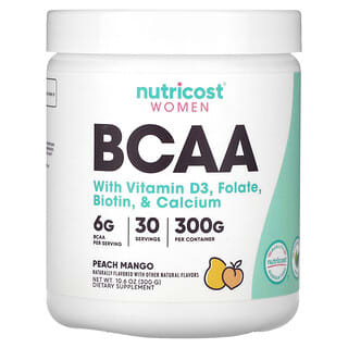 Nutricost, Mujeres, BCAA, Melocotón y mango`` 300 g (10,6 oz)