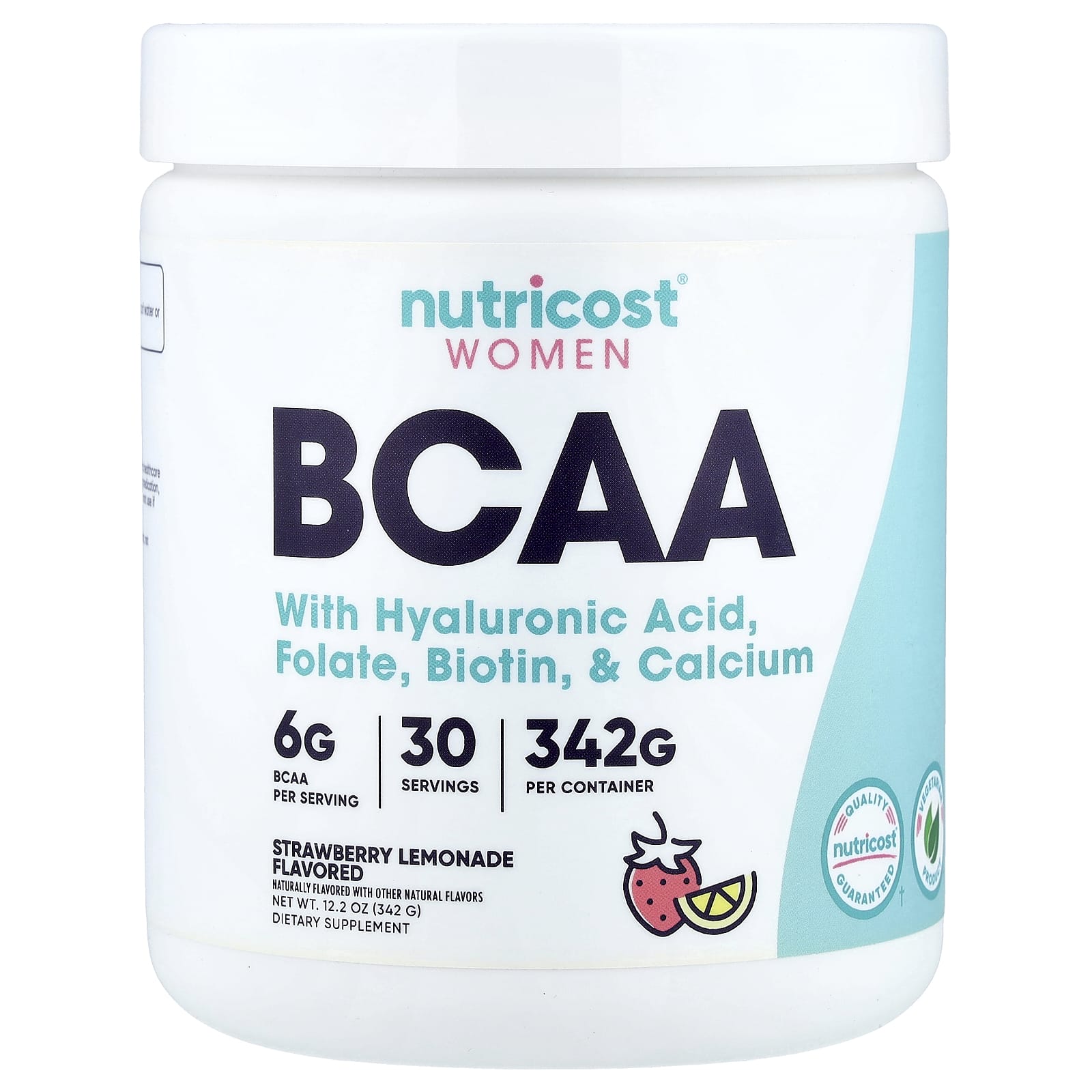 Nutricost, BCAA для женщин, со вкусом клубничного лимонада, 342 г (12,2 унции)