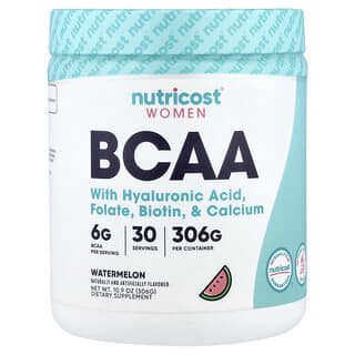 Nutricost, BCAA para mujeres con ácido hialurónico, folato, biotina y calcio, Sandía, 306 g (10,9 oz)