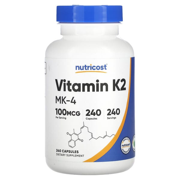 Nutricost, Vitamin K2, 100 Mcg, 240 Capsules