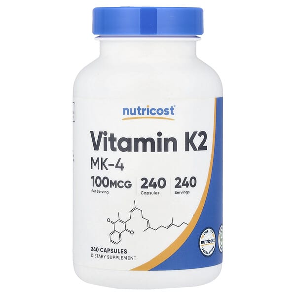 Nutricost Vitamin K2 MK-4, 100 mcg, 240 Capsules