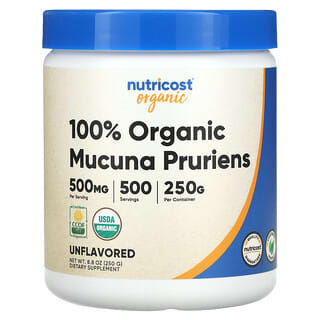 Nutricost, 100% органическая мукуна жгучая, без добавок, 250 г (8,8 унции)