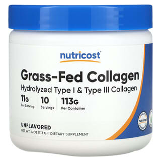 Nutricost, Colágeno alimentado con pasturas, sin sabor`` 113 g (4 oz)