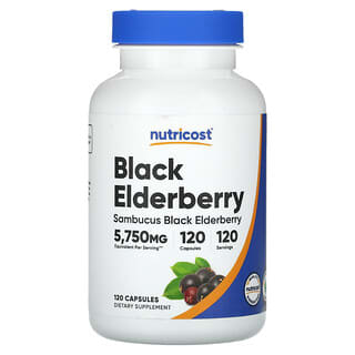 Nutricost, Black Elderberry, 5,750 mg, 120 Capsules
