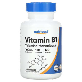 Nutricost, Витамин B1, 100 мг, 120 капсул
