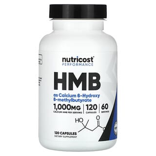 Nutricost‏, Performance‏, HMB, מכיל 120 כמוסות