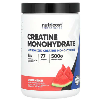 Nutricost, Performance, Creatine Monohydrate, Watermelon Flavor, 1.1 lbs (500 g)