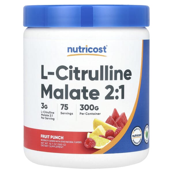 L-Citrulline Malate 2:1, Fruit Punch, 10.7 oz (300 g)