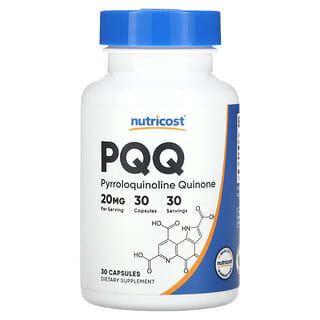 Nutricost, PQQ（ピロロキノリンキノン）、20mg、30粒
