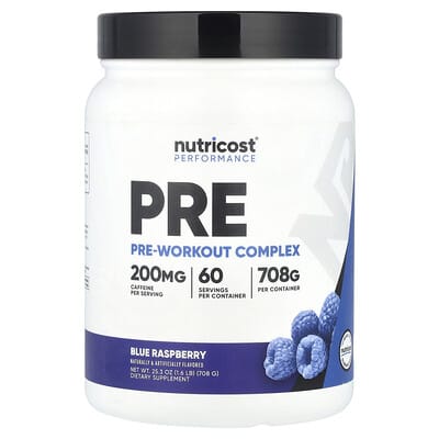 Nutricost, Performance Boost, Pre-Workout Complex, Blue Raspberry Flavor, 1.6 lbs (708 g)