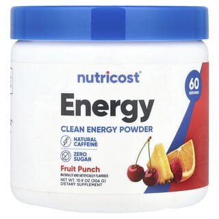 Nutricost, Energy, Clean Energy em Pó, Ponche de Frutas, 306 g (10,9 oz)