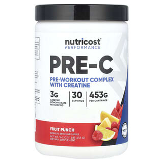 Nutricost, Performance, Pre-C, Pre-Workout Complex With Creatine, Fruit Punch, 1 lb (453 g)